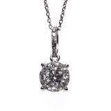 0.25 Cts. 14K White Gold Diamond Bezel Set Pendant
